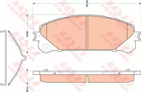 Комплект гальмівних колодок, дискове гальмо LEXUS NX, TOYOTA HIGHLANDER, TRW (GDB3484)