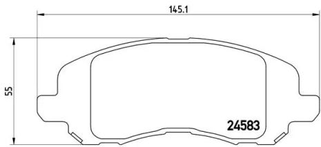 Набір гальмівних майданчиків, Chrysler Disc Brake (BBDC), Hyundai H-1, Brembo (P18001)