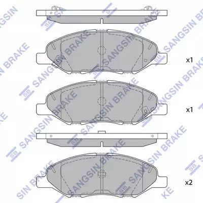 Набір гальмівних прокладок, Nissan Livina, Sangsin (SP1383) Дискне гальмо