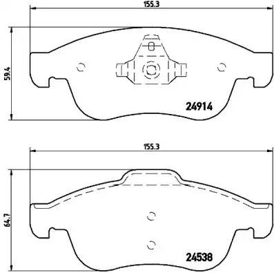 Комплект тормозных колодок, дисковый тормоз DACIA DUSTER, RENAULT MEGANE, BREMBO (P68050)