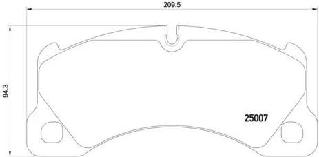 Набір гальмівних прокладок, дисковий гальмо VW Touareg, Porsche Panamera, Brembo (P65021)