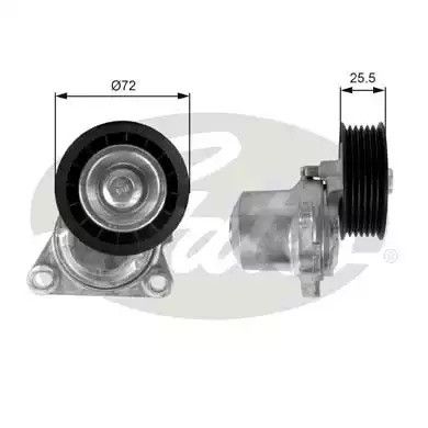 Натяжной ролик поликлинового ремня FORD FIESTA, MAZDA MX-5, GATES (T38408)