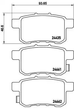 Набір гальмівних колодок, Acura TSX, BYD F6, Brembo (P28072) Диск.