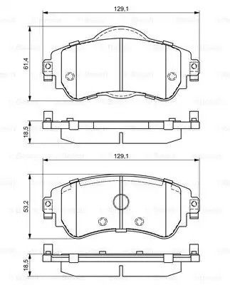 Набір гальмівних колодок, диск -гальмо Citroën C4, Bosch (0986494690)