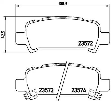 Набір гальмівних колодків, Legacy Subaru, Brembo (P78011) Диск.