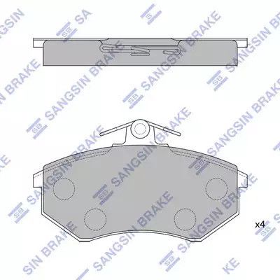 Комплект тормозных колодок, дисковый тормоз CHERY TIGGO, VW GOLF, SANGSIN (SP1043)