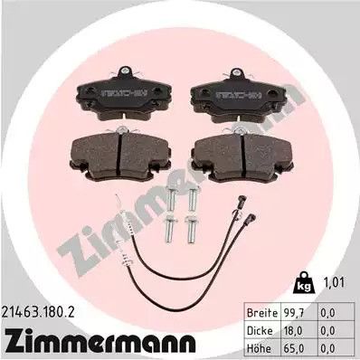 Комплект гальмівних колодок, дискове гальмо ALPINE V6, DACIA SANDERO, ZIMMERMANN (214631802)