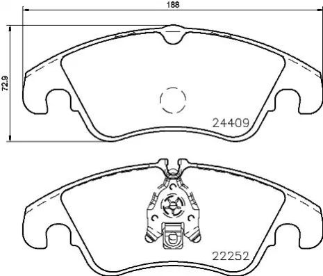 Комплект тормозных колодок, дисковый тормоз AUDI A6, BREMBO (P85145)