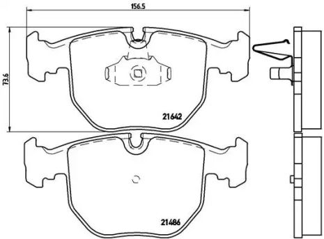 Набір гальмівних прокладок, Alpina B10, BMW X5, Brembo (P06021) Диск.