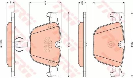 Набір гальмівних колодок, BMW X6 Disc Brake, TRW (GDB1892)