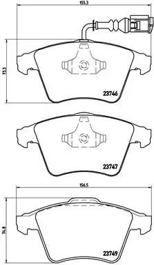 Комплект тормозных колодок, дисковый тормоз VW TRANSPORTER, BREMBO (P85081)