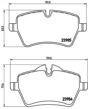 Набір гальмівних прокладок, диско -гальмо Mini Mini, Brembo (P06051)