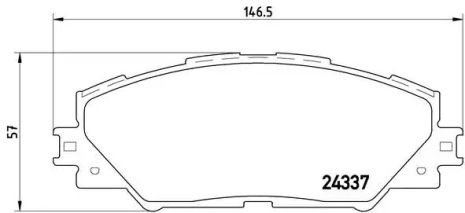 Набір гальмівних колодок, Toyota Harrier, Brembo (P83071) Диск.