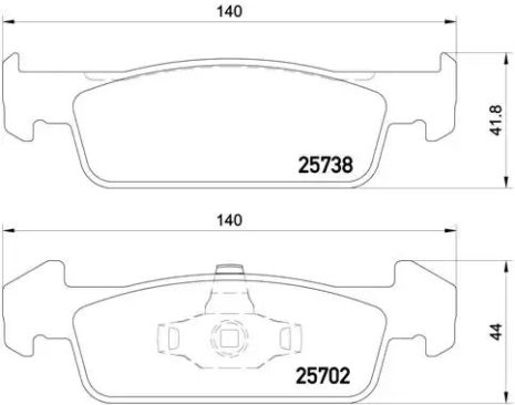 Набір гальмівних майданчиків, дискоте гальма Renault Sandero/Steed, Dacia Logan, Brembo (P68060)