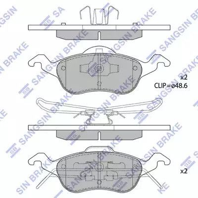 Комплект тормозных колодок, дисковый тормоз FORD AUSTRALIA, SANGSIN (SP1259)