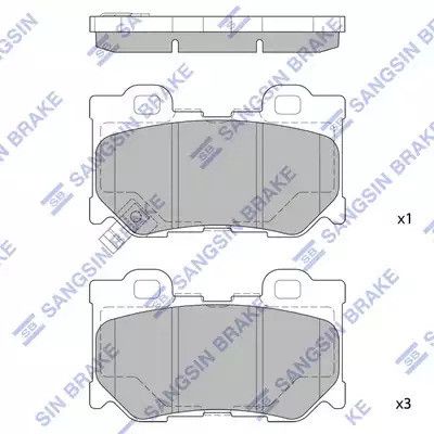 Комплект гальмівних колодок, дискове гальмо NISSAN 370, INFINITI Q60, HI-Q (SP1472)