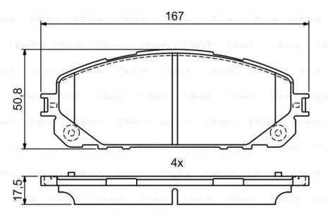 Комплект гальмівних колодок, дискове гальмо JEEP CHEROKEE, BOSCH (0986495404)