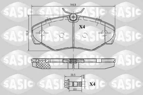 Набір гальмівних прокладок, Nissan Primastar, Opel Vivaro, Sasic (6214007) Диск.