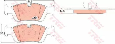 Комплект гальмівних колодок, дискове гальмо BMW Z3, ​​TRW (GDB1100)