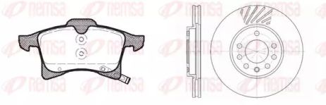 Комплект тормозов, 2 диска+4 колодки VAUXHALL MERIVA, OPEL MERIVA, REMSA (8103600)