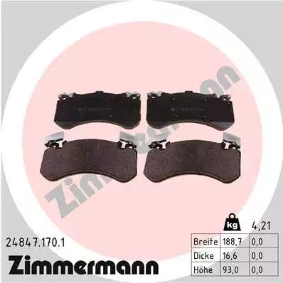 Гальмівні колодки Set, Audi A6, Zimmermann (248471701) Диск гальмо