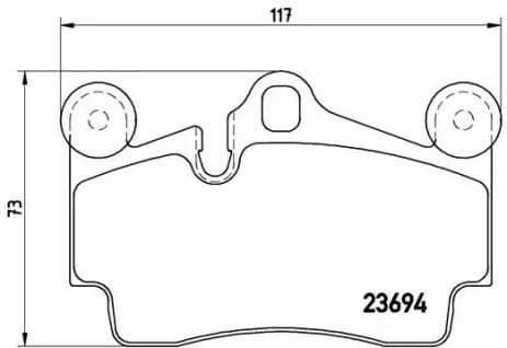 Комплект гальмівних колодок, дискове гальмо AUDI Q7, VW TOUAREG, BREMBO (P85070)