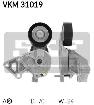 Натяжний ролик поліклінового ременя SKODA OCTAVIA, SEAT LEON, SKF (VKM31019)