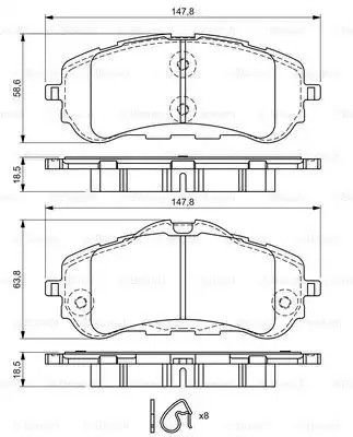 Набір гальмівних колодок, диск Brake Peugeot 308, Bosch (0986494714)