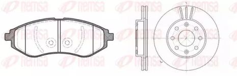 Комплект гальм, 2 диски+4 колодки CHEVROLET AVEO, DAEWOO KALOS, REMSA (898600)