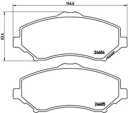 Набір гальмівних майданчиків, дисковий гальмо VW Routan, Lancia Voyager, Brembo (P11022)