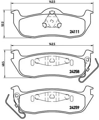 Набір гальмівних колодок, командир джипа, Brembo (P37011) Диск.