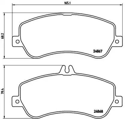 Набір гальмівних майданчиків, диск-гальмо Mercedes-Benz GLK-клас, Brembo (P50086)