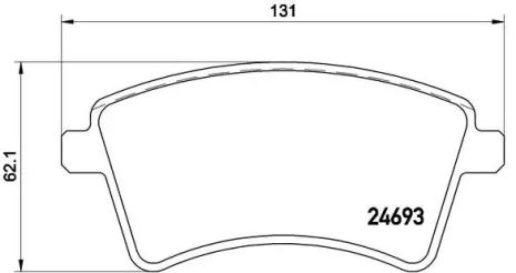 Набір гальмівних майданчиків, дискоте гальма Mercedes-Benz Citan, Renault Kangoo, Brembo (P68044)