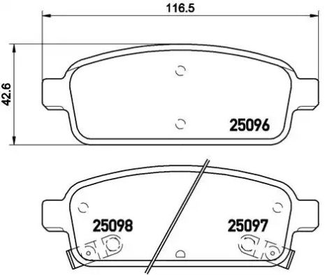 Набір гальмівних майданчиків, дисковий гальмо Buick Vrano, Opel Cascada, Brembo (P59080)