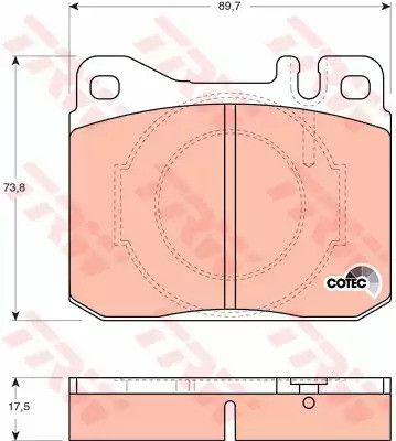 Комплект тормозных колодок, дисковый тормоз MERCEDES-BENZ SL, TRW (GDB264)