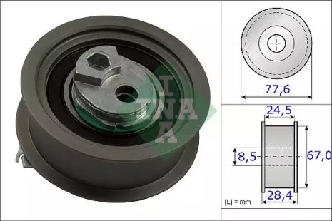 Натяжной ролик ремня ГРМ SKODA OCTAVIA, SEAT EXEO, INA (531085110)