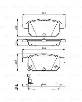 Набір гальмівних прокладок, Suzuki Swift, Bosch (0986495301) Диск гальмо