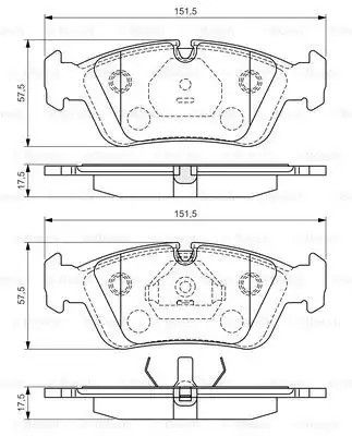 Набір гальмівних колодок, BMW 3 Дисковий гальмо (E36) передня., Bosch (0986495060)