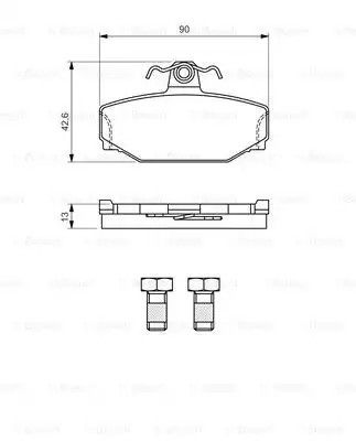 Набір гальмівних прокладок, дискове гальмування Volvo XC70, Bosch (0986460995)