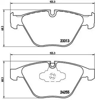 Набір гальмівних прокладок, диск Brakesbmw 5 (F10) 523i, 528i, 520d, 525d, 530d 2010 - Фронт, Брембо (P06055