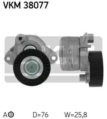 Натяжний ролик поліклінового ременя MERCEDES-BENZ E-CLASS, SKF (VKM38077)