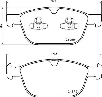 Набір гальмівних колодок, Volvo XC60, Brembo (P86023) Диск гальмо