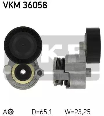 Натяжной ролик поликлинового ремня RENAULT MODUS, SKF (VKM36058)