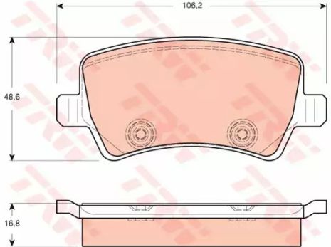 Комплект гальмівних колодок, дискове гальмо LAND ROVER, FORD S-MAX, TRW (GDB1685)