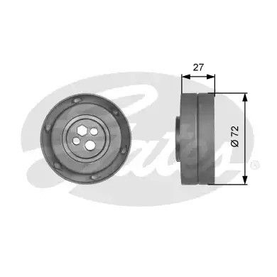 Натяжной ролик ремня ГРМ AUDI A4, GATES (T41217)