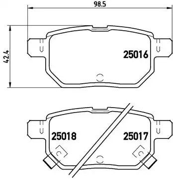 Набір гальмівних майданчиків, диск Brake Lexus CT, Toyota Corolla, Brembo (P83133)