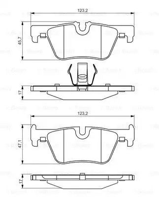 Комплект тормозных колодок, дисковый тормоз BMW 3, BOSCH (0986495289)