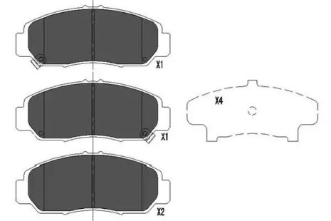 Комплект гальмівних колодок, дискове гальмо HONDA CIVIC, KAVO PARTS (KBP2037)