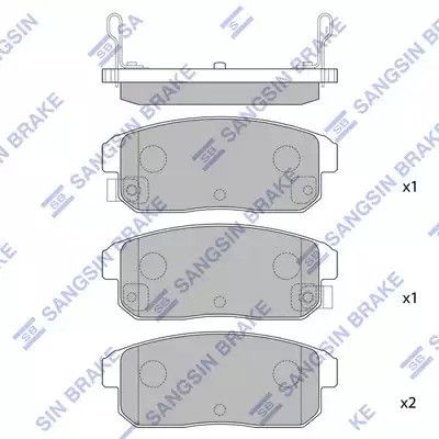 Набір гальмівних колодок, дискотне гальмування Infiniti I35, Mazda RX-8, Sangsin (SP1163)