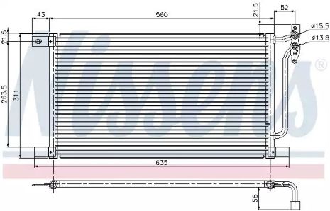 Радиатор, конденсор кондиционера BMW X3, NISSENS (94527)